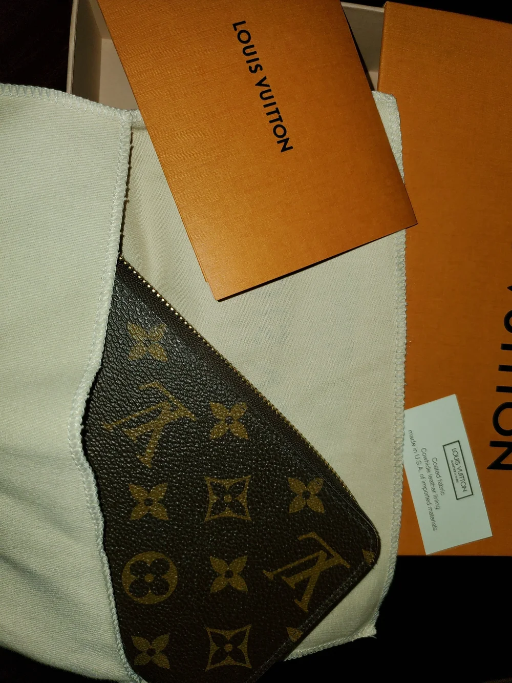 Louis Vuitton Brown Monogram Zip Wallet with Gold-Tone Hardware